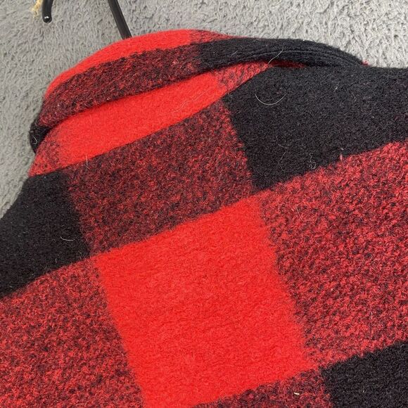 Pendleton Coat Mens Medium Wool Blend Buffalo Plaid Snap Front Crest Patch - Picture 16 of 16